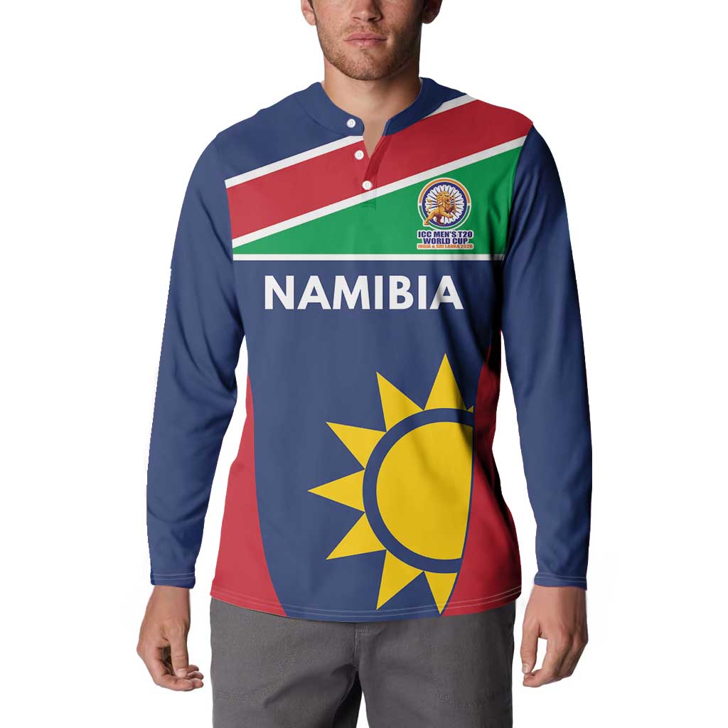 Custom Namibia Cricket Spirit 2026 Button Sweatshirt World T20 Edition - Wonder Print Shop