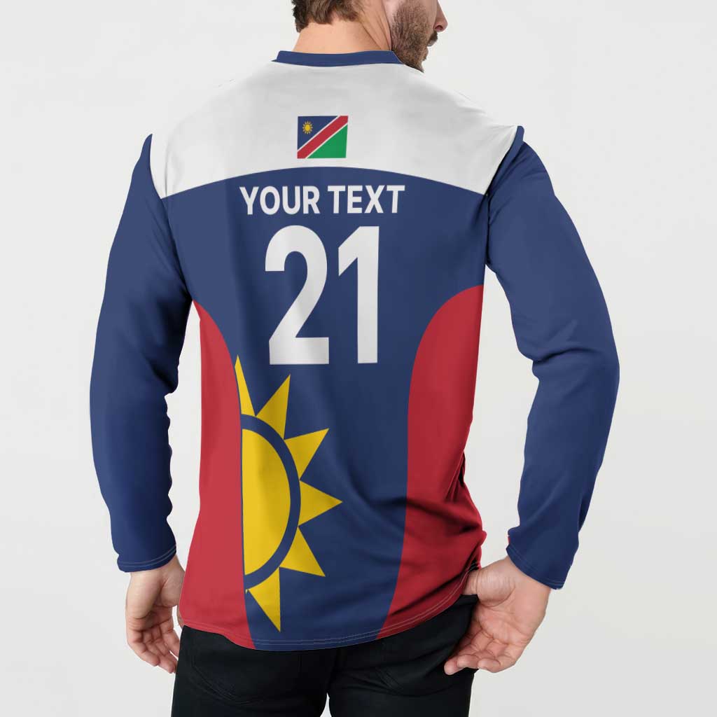 Custom Namibia Cricket Spirit 2026 Button Sweatshirt World T20 Edition - Wonder Print Shop