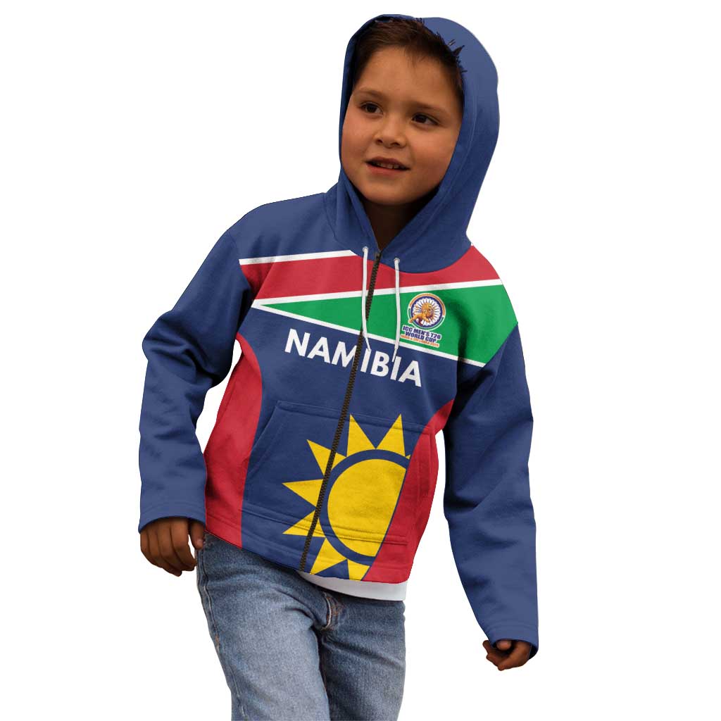 Custom Namibia Cricket Spirit 2026 Kid Hoodie World T20 Edition - Wonder Print Shop
