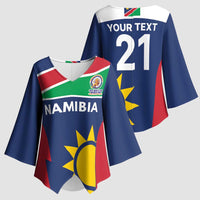 Custom Namibia Cricket Spirit 2026 Kimono Sleeve Blouse World T20 Edition - Wonder Print Shop