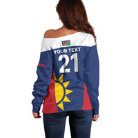 Custom Namibia Cricket Spirit 2026 Off Shoulder Sweater World T20 Edition - Wonder Print Shop