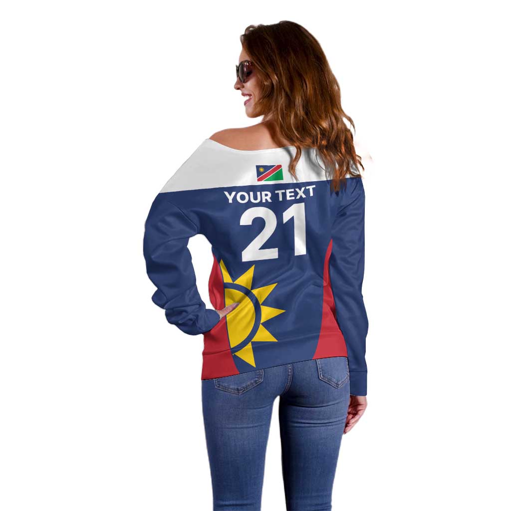 Custom Namibia Cricket Spirit 2026 Off Shoulder Sweater World T20 Edition - Wonder Print Shop