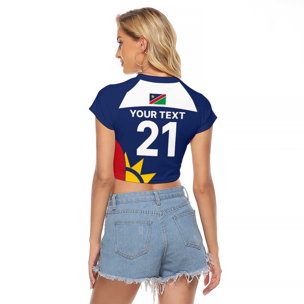Custom Namibia Cricket Spirit 2026 Raglan Cropped T Shirt World T20 Edition - Wonder Print Shop