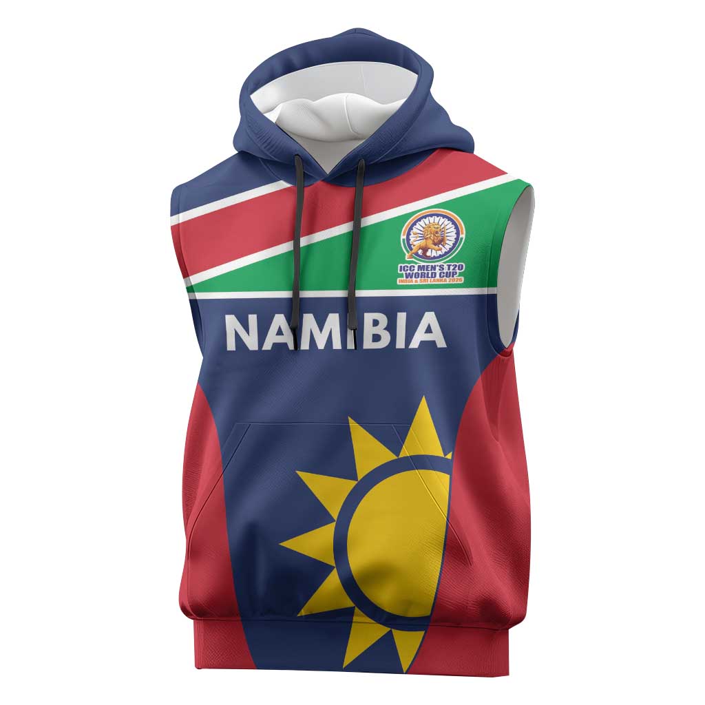 Custom Namibia Cricket Spirit 2026 Sleeveless Hoodie World T20 Edition - Wonder Print Shop