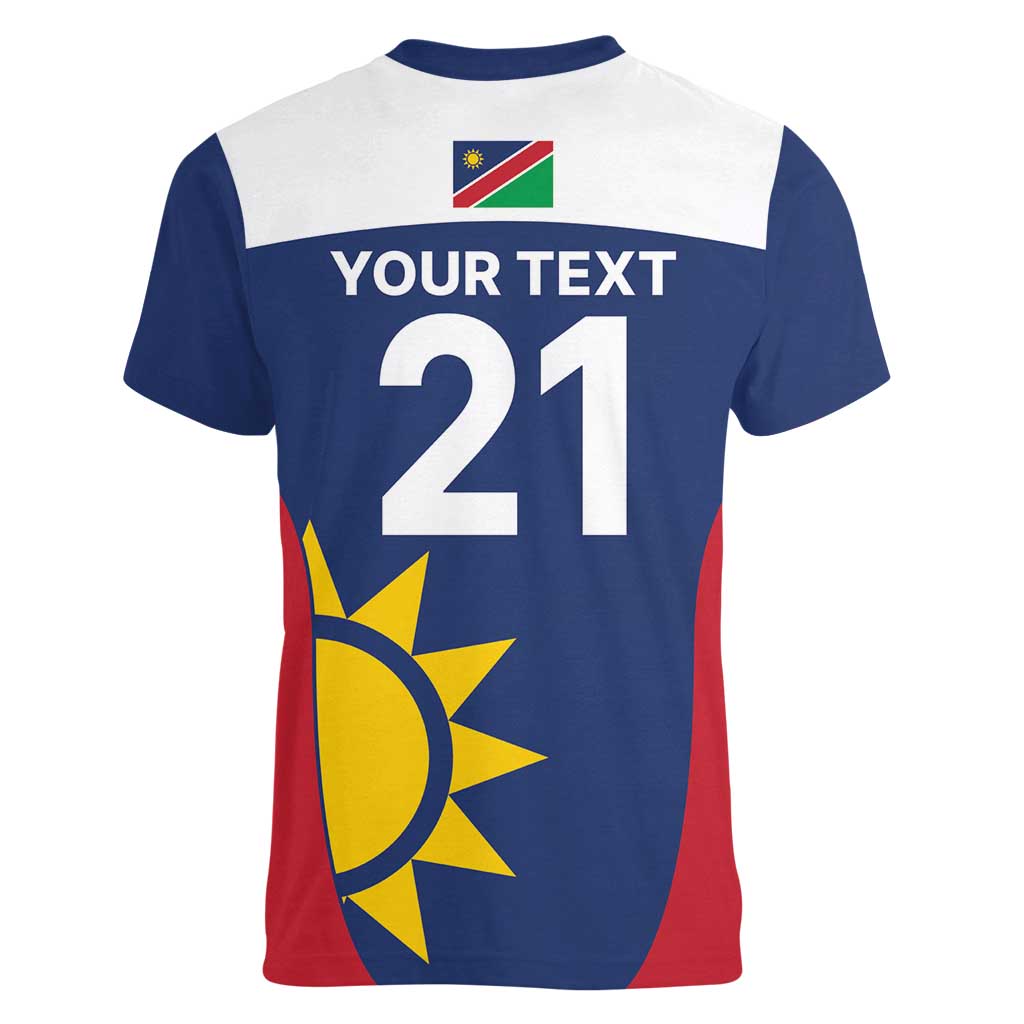 Custom Namibia Cricket Spirit 2026 Women V-Neck T-Shirt World T20 Edition - Wonder Print Shop