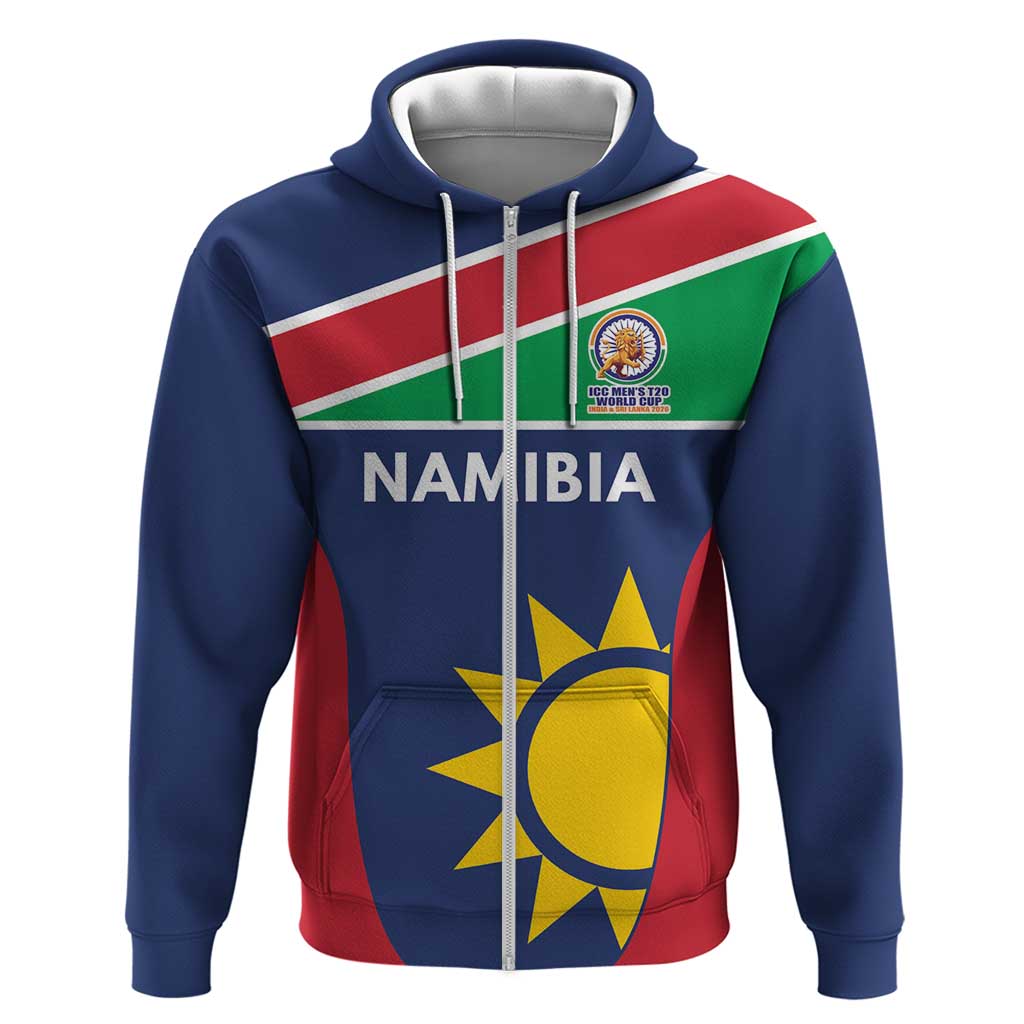 Custom Namibia Cricket Spirit 2026 Zip Hoodie World T20 Edition - Wonder Print Shop