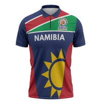 Custom Namibia Cricket Spirit 2026 Zipper Polo Shirt World T20 Edition - Wonder Print Shop