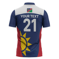 Custom Namibia Cricket Spirit 2026 Zipper Polo Shirt World T20 Edition - Wonder Print Shop