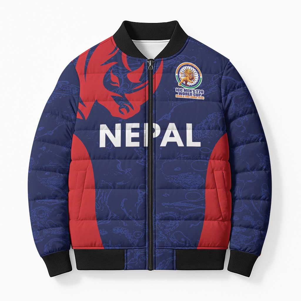 Custom Nepal Cricket Spirit 2026 Bomber Puffer Jacket World T20 Edition - Wonder Print Shop