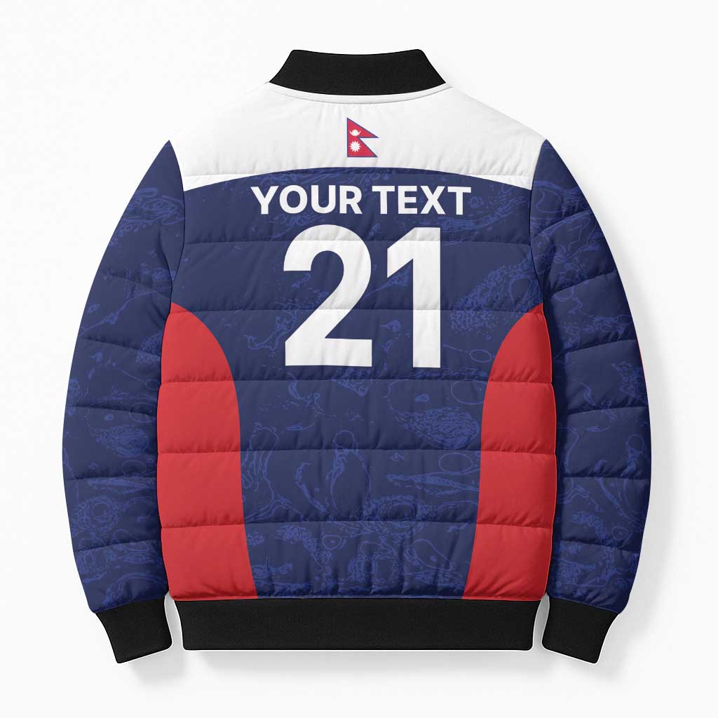 Custom Nepal Cricket Spirit 2026 Bomber Puffer Jacket World T20 Edition - Wonder Print Shop