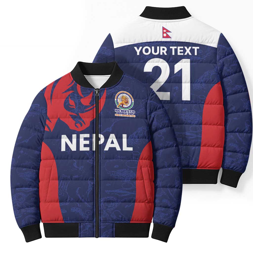 Custom Nepal Cricket Spirit 2026 Bomber Puffer Jacket World T20 Edition - Wonder Print Shop