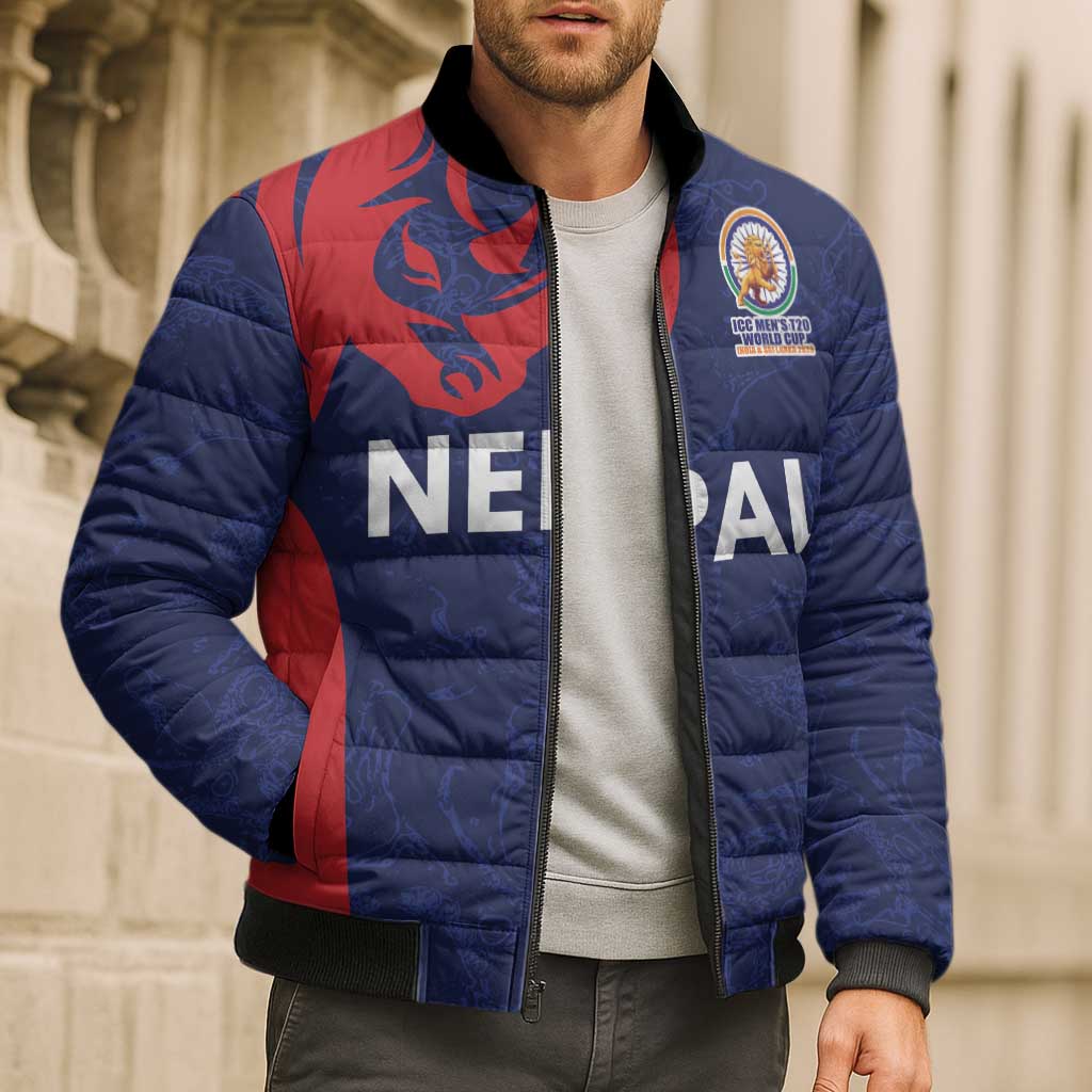 Custom Nepal Cricket Spirit 2026 Bomber Puffer Jacket World T20 Edition - Wonder Print Shop