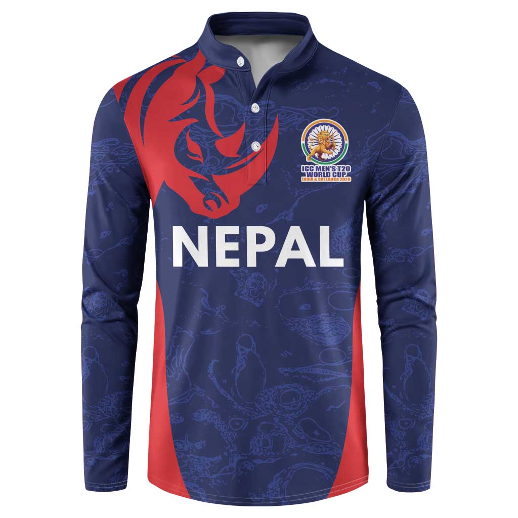 Custom Nepal Cricket Spirit 2026 Button Sweatshirt World T20 Edition - Wonder Print Shop