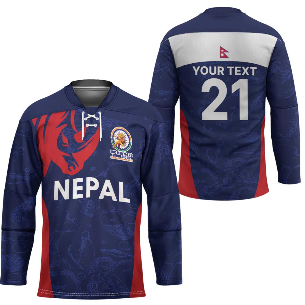 Custom Nepal Cricket Spirit 2026 Hockey Jersey World T20 Edition - Wonder Print Shop