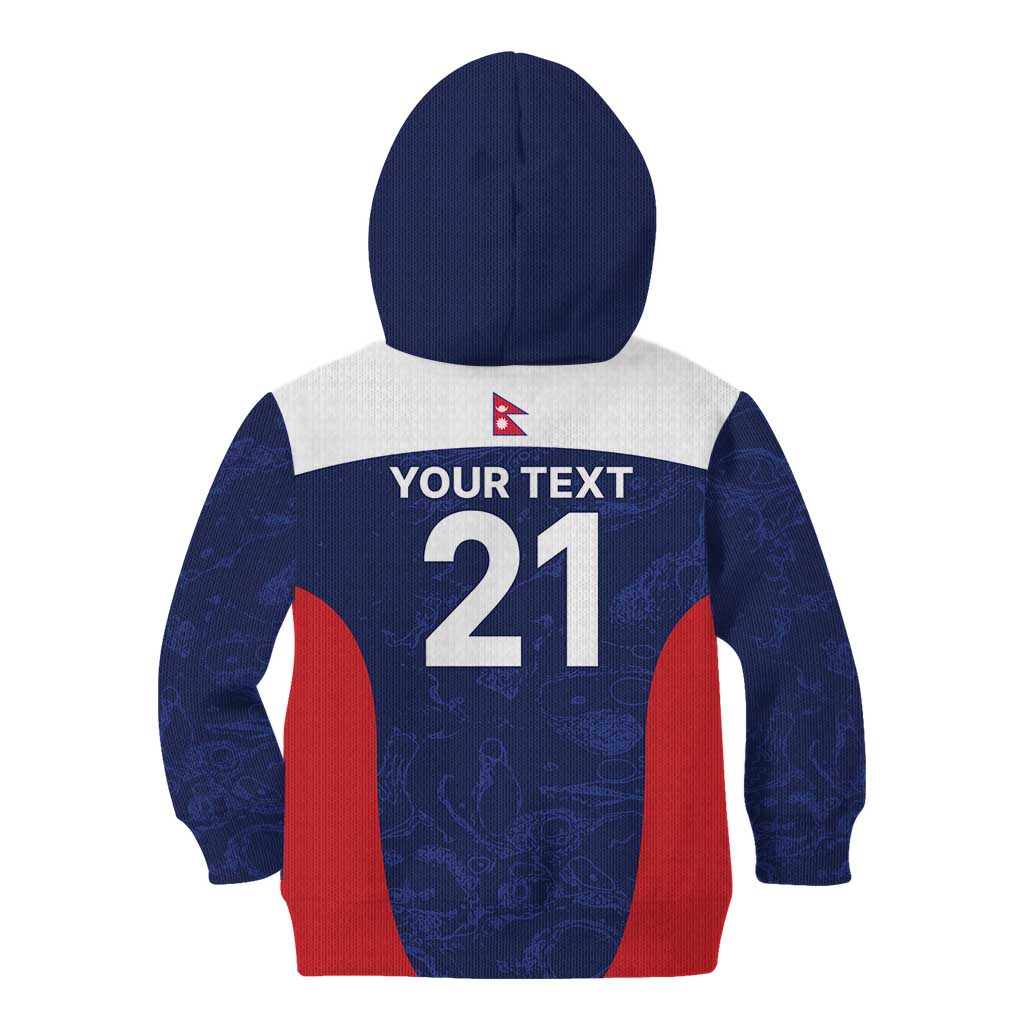 Custom Nepal Cricket Spirit 2026 Kid Hoodie World T20 Edition - Wonder Print Shop