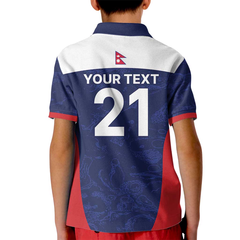 Custom Nepal Cricket Spirit 2026 Kid Polo Shirt World T20 Edition - Wonder Print Shop