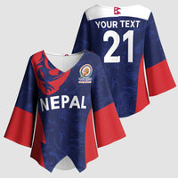 Custom Nepal Cricket Spirit 2026 Kimono Sleeve Blouse World T20 Edition - Wonder Print Shop