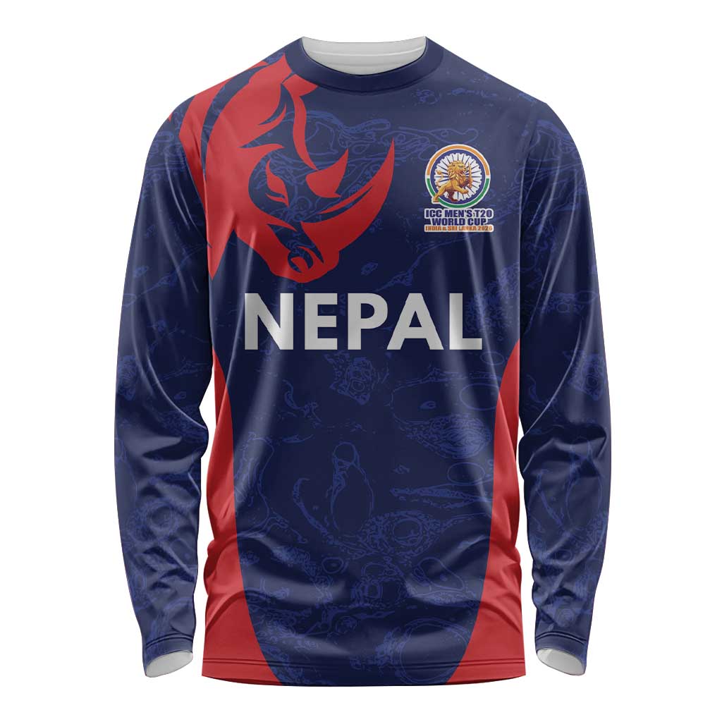 Custom Nepal Cricket Spirit 2026 Long Sleeve Shirt World T20 Edition - Wonder Print Shop