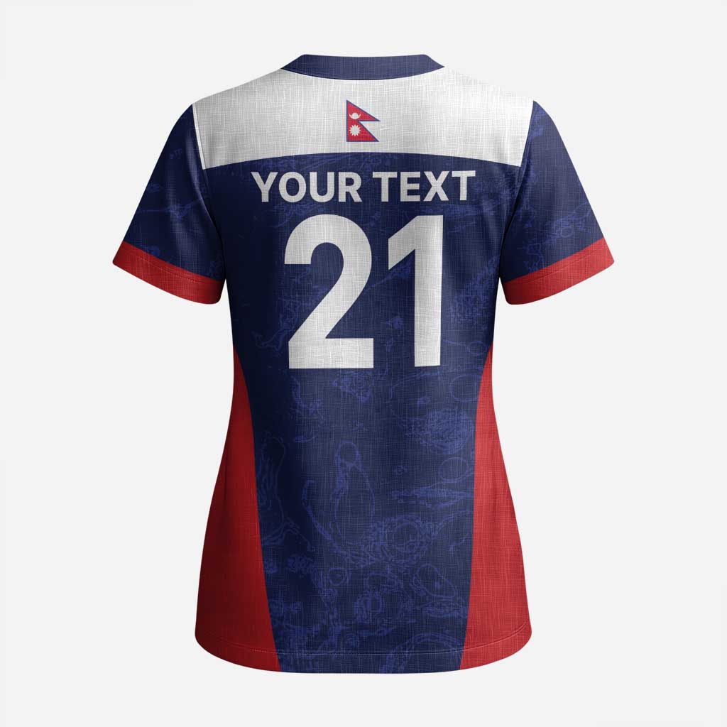 Custom Nepal Cricket Spirit 2026 Scrub Top World T20 Edition - Wonder Print Shop