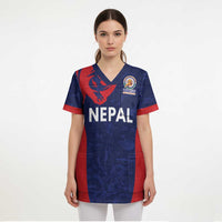 Custom Nepal Cricket Spirit 2026 Scrub Top World T20 Edition - Wonder Print Shop