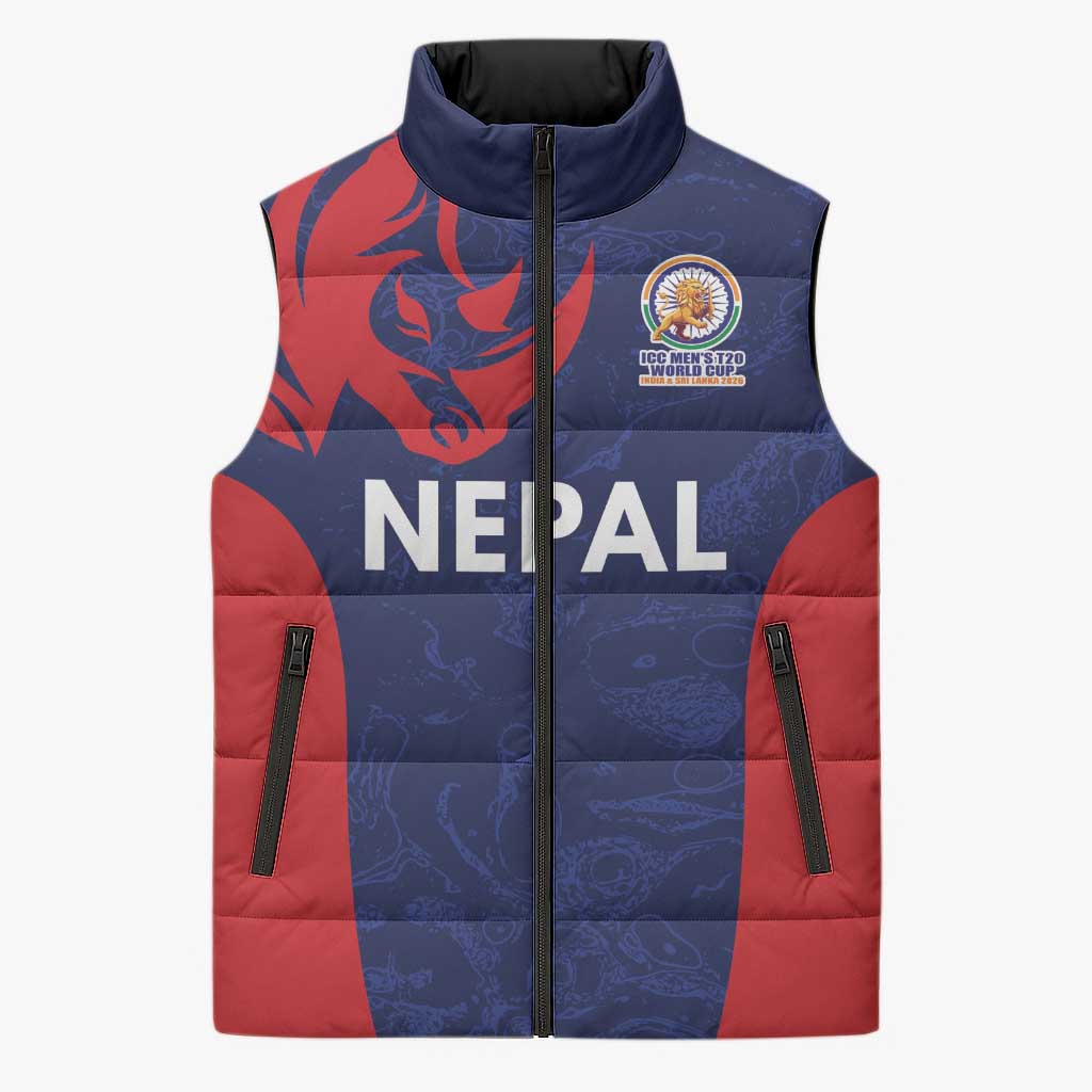 Custom Nepal Cricket Spirit 2026 Sleeveless Puffer Jacket World T20 Edition - Wonder Print Shop