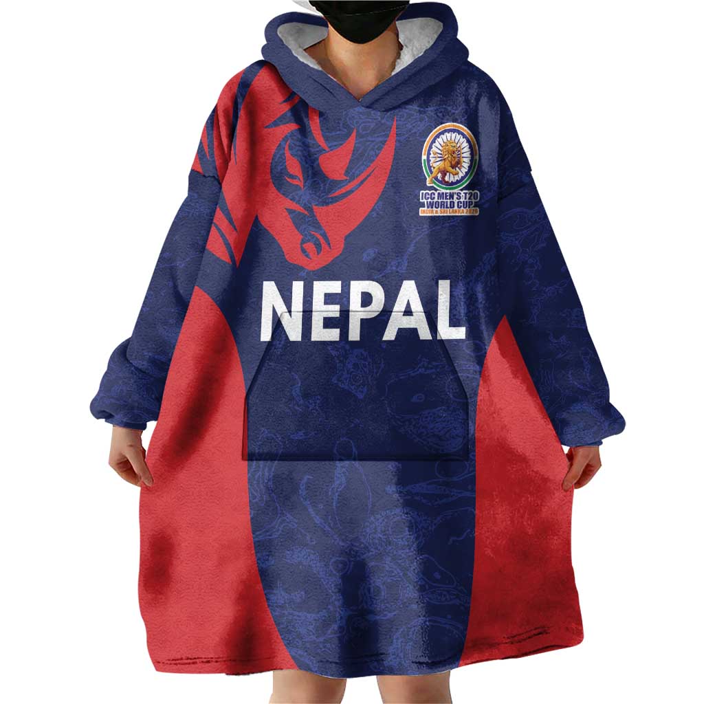 Custom Nepal Cricket Spirit 2026 Wearable Blanket Hoodie World T20 Edition - Wonder Print Shop