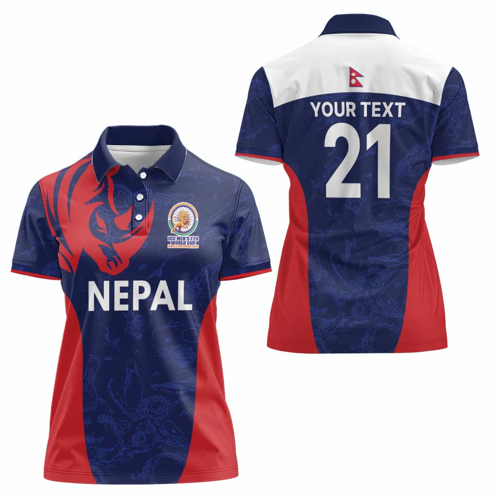 Custom Nepal Cricket Spirit 2026 Women Polo Shirt World T20 Edition - Wonder Print Shop