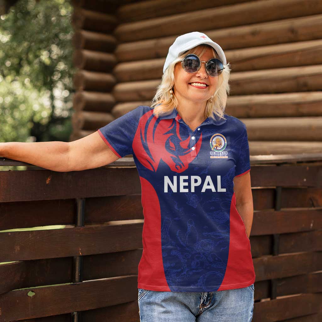 Custom Nepal Cricket Spirit 2026 Women Polo Shirt World T20 Edition - Wonder Print Shop