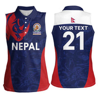 Custom Nepal Cricket Spirit 2026 Women Sleeveless Polo Shirt World T20 Edition - Wonder Print Shop