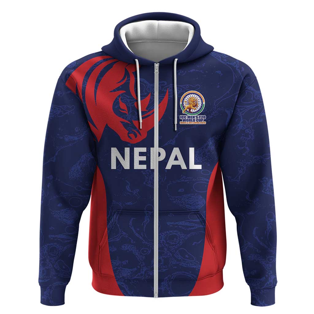 Custom Nepal Cricket Spirit 2026 Zip Hoodie World T20 Edition - Wonder Print Shop