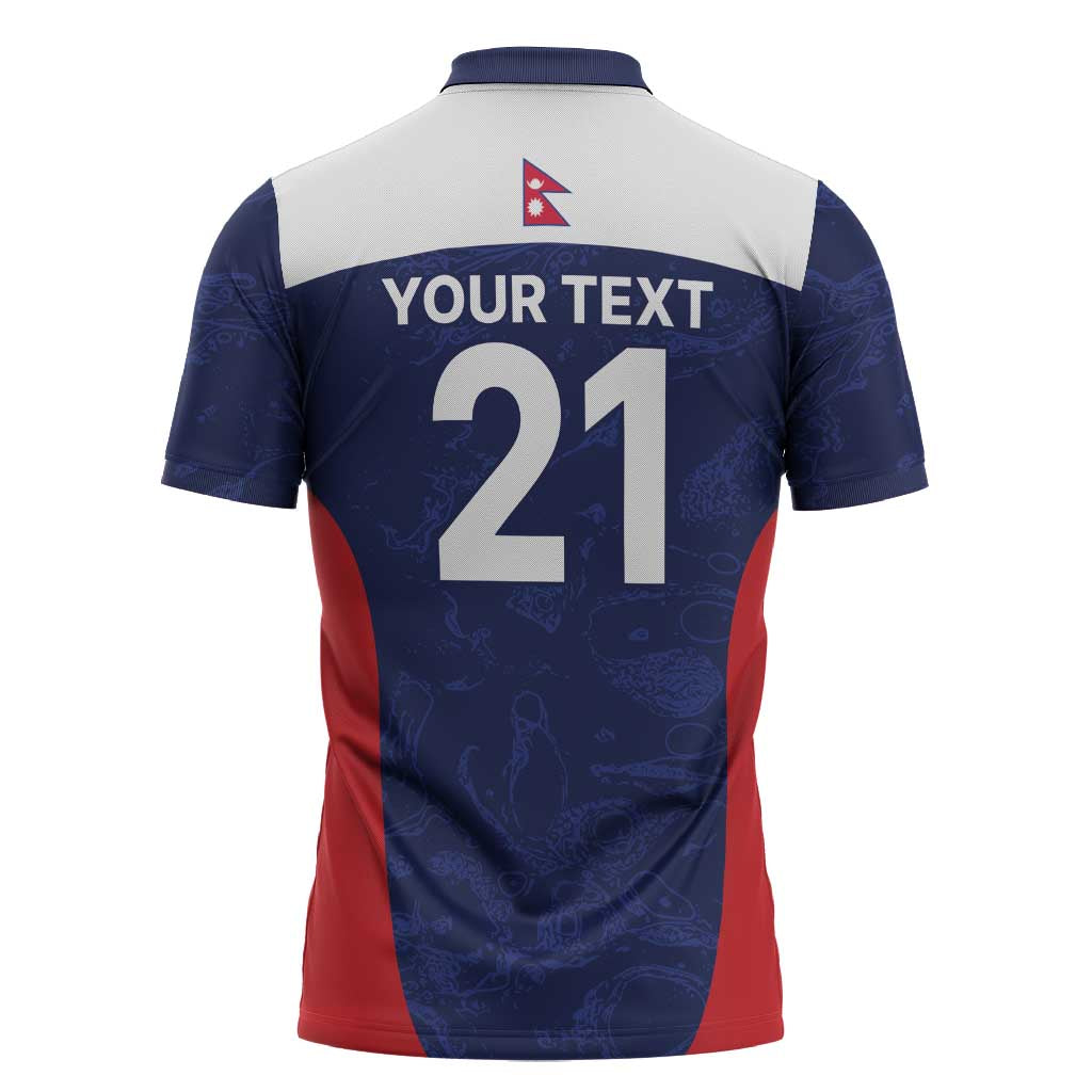 Custom Nepal Cricket Spirit 2026 Zipper Polo Shirt World T20 Edition - Wonder Print Shop