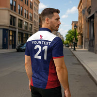 Custom Nepal Cricket Spirit 2026 Zipper Polo Shirt World T20 Edition - Wonder Print Shop