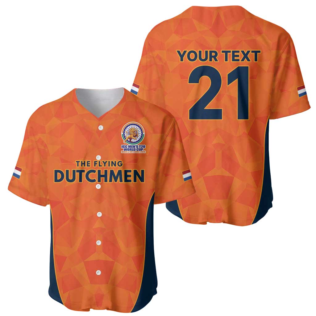 Custom Netherlands Cricket Spirit 2026 Baseball Jersey World T20 Edition - Wonder Print Shop