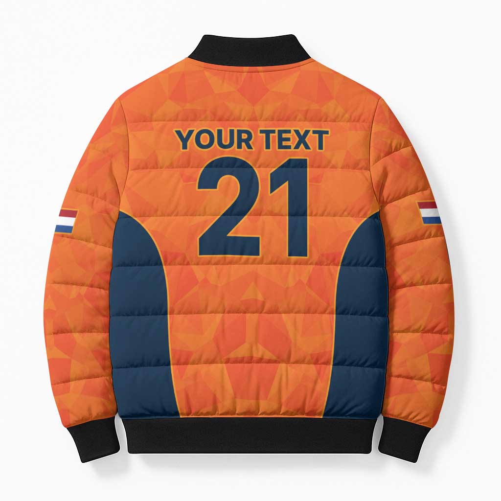 Custom Netherlands Cricket Spirit 2026 Bomber Puffer Jacket World T20 Edition - Wonder Print Shop