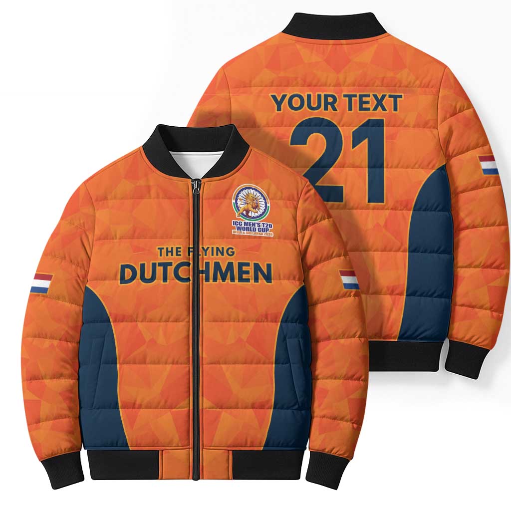 Custom Netherlands Cricket Spirit 2026 Bomber Puffer Jacket World T20 Edition - Wonder Print Shop