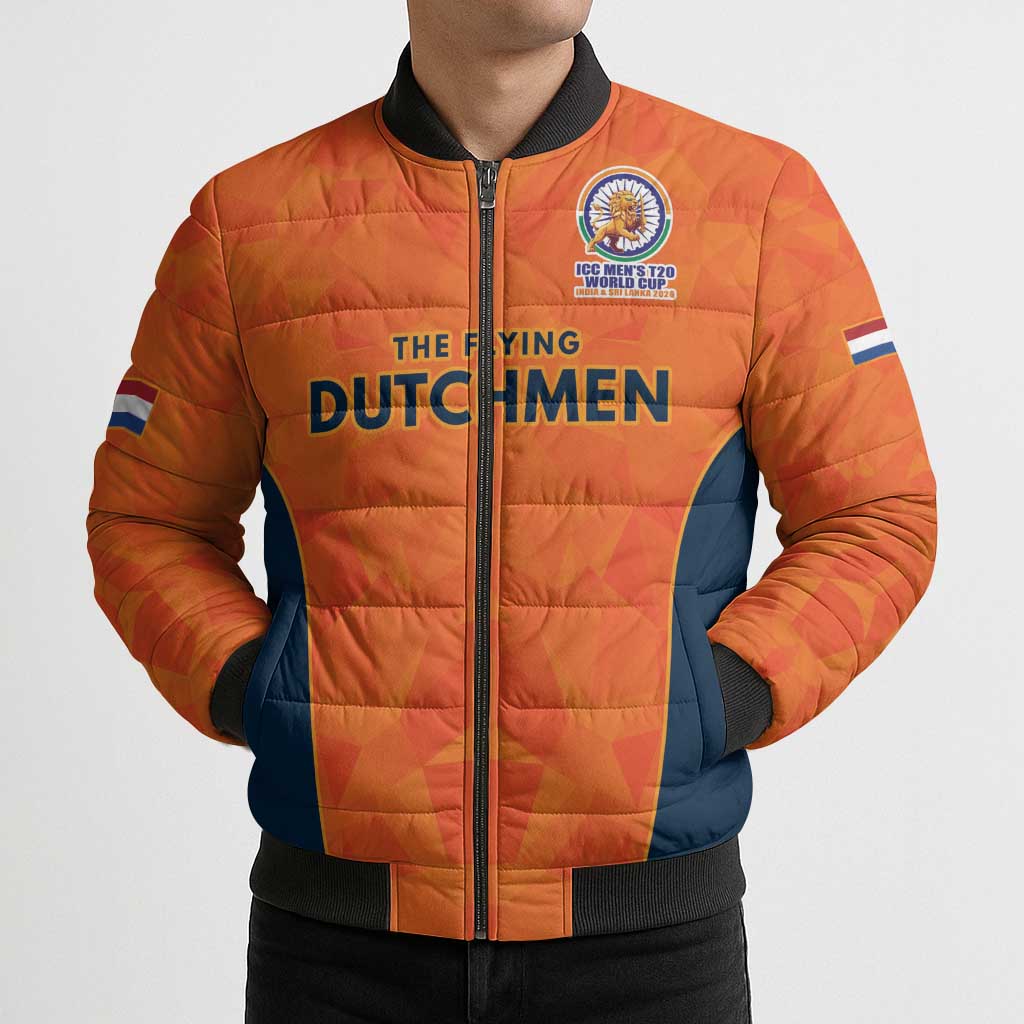 Custom Netherlands Cricket Spirit 2026 Bomber Puffer Jacket World T20 Edition - Wonder Print Shop