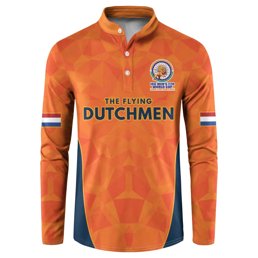 Custom Netherlands Cricket Spirit 2026 Button Sweatshirt World T20 Edition - Wonder Print Shop