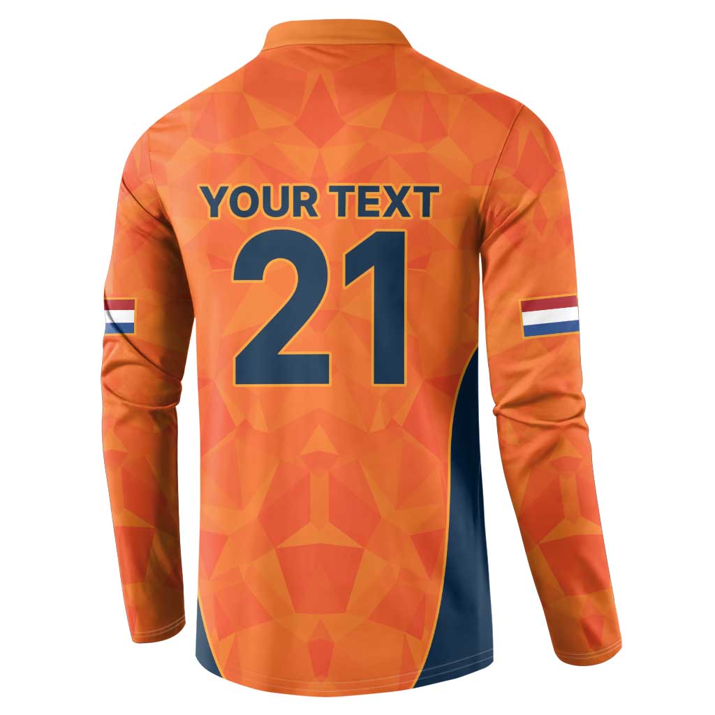 Custom Netherlands Cricket Spirit 2026 Button Sweatshirt World T20 Edition - Wonder Print Shop