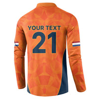 Custom Netherlands Cricket Spirit 2026 Button Sweatshirt World T20 Edition - Wonder Print Shop