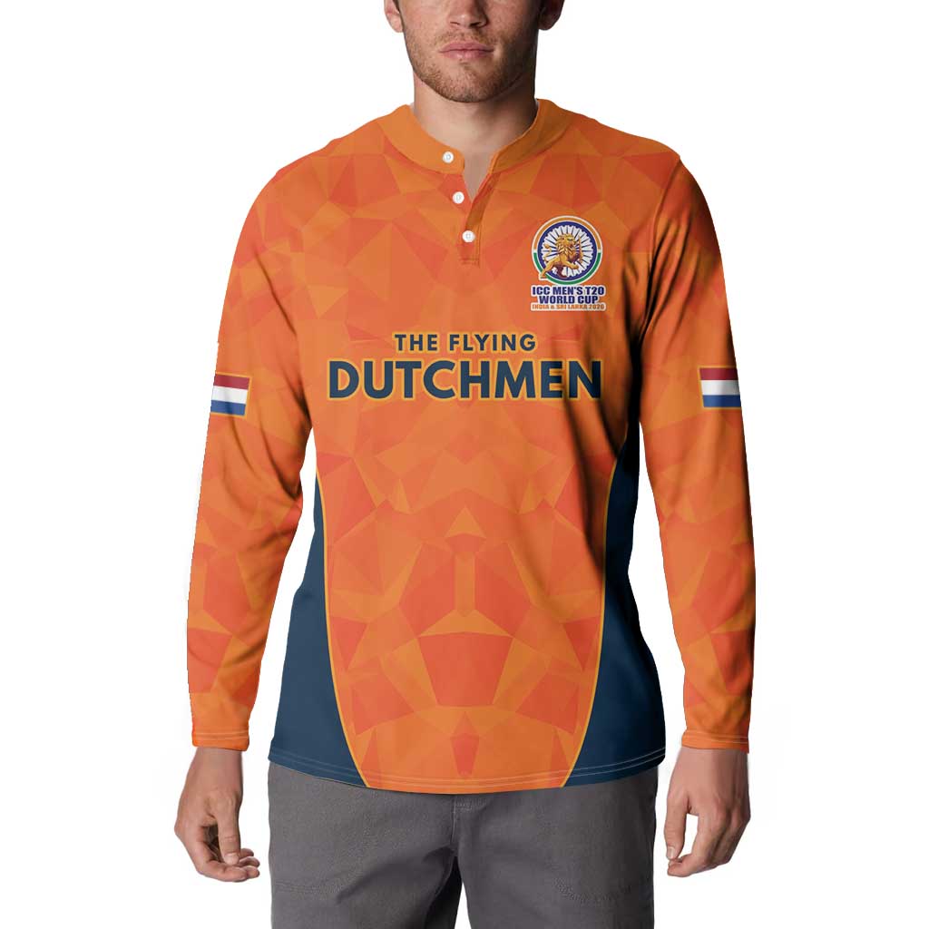 Custom Netherlands Cricket Spirit 2026 Button Sweatshirt World T20 Edition - Wonder Print Shop