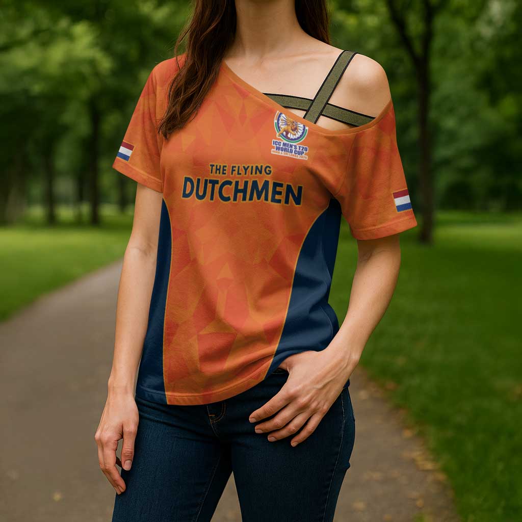 Custom Netherlands Cricket Spirit 2026 Cross Shoulder Shirt World T20 Edition - Wonder Print Shop
