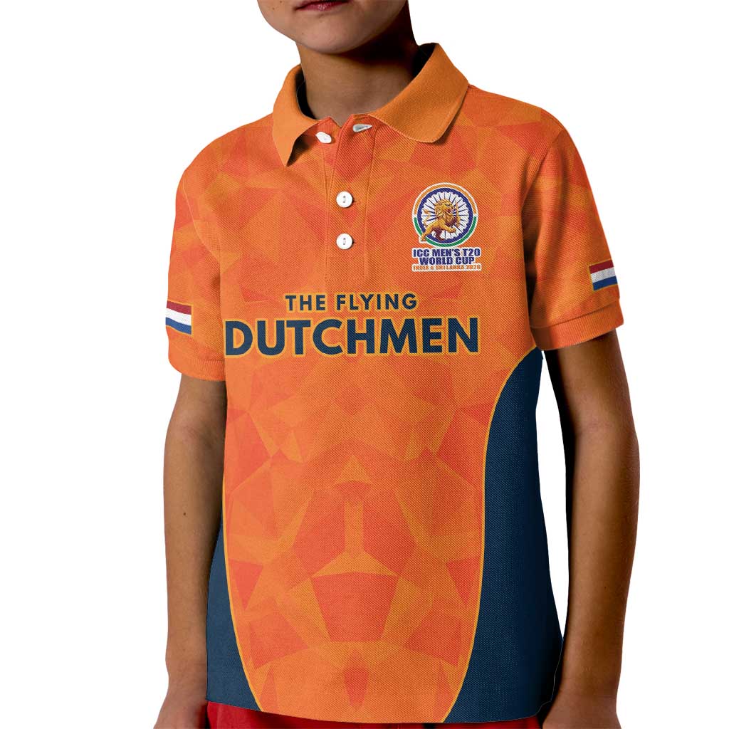 Custom Netherlands Cricket Spirit 2026 Kid Polo Shirt World T20 Edition - Wonder Print Shop