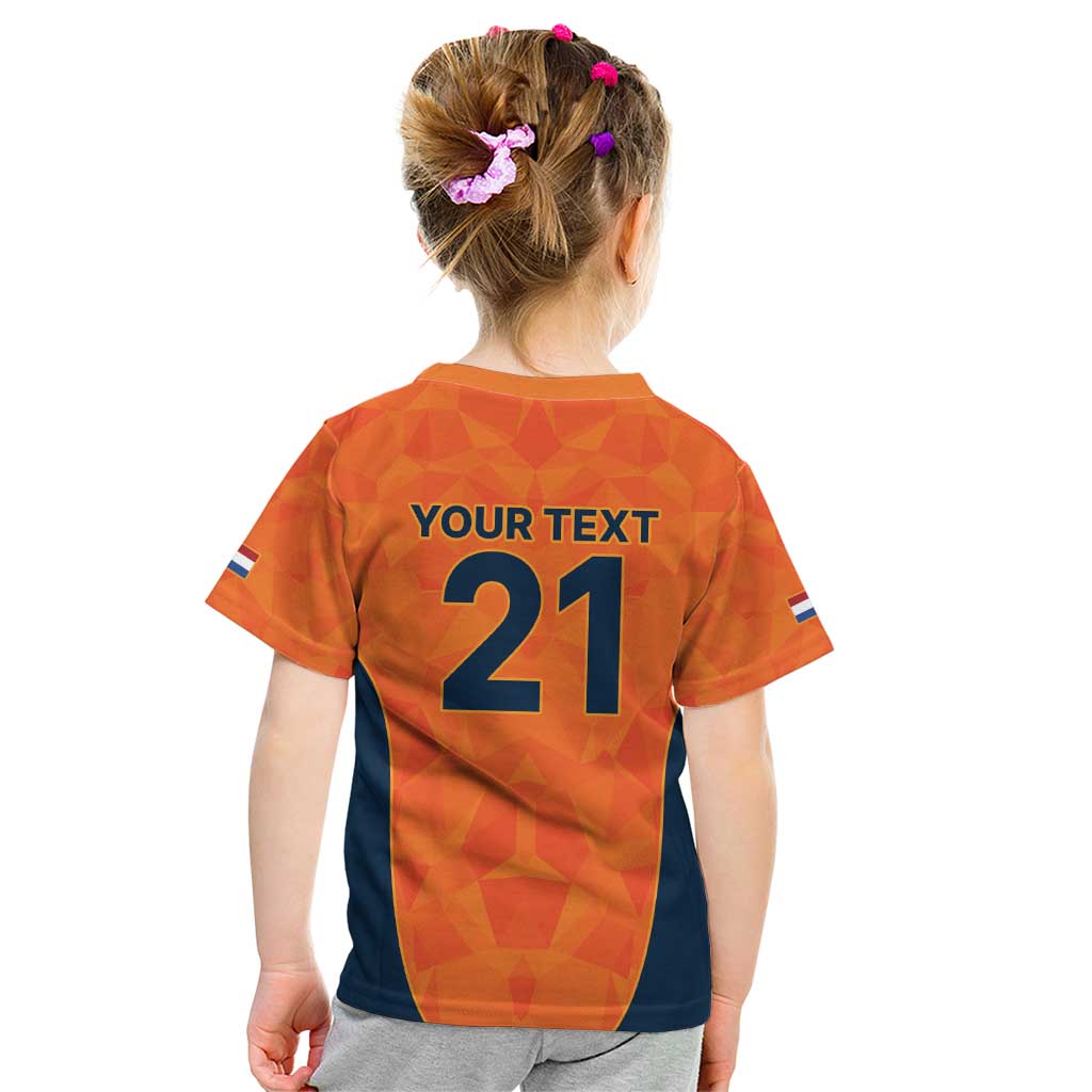 Custom Netherlands Cricket Spirit 2026 Kid T Shirt World T20 Edition - Wonder Print Shop