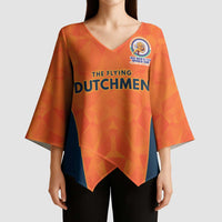 Custom Netherlands Cricket Spirit 2026 Kimono Sleeve Blouse World T20 Edition - Wonder Print Shop