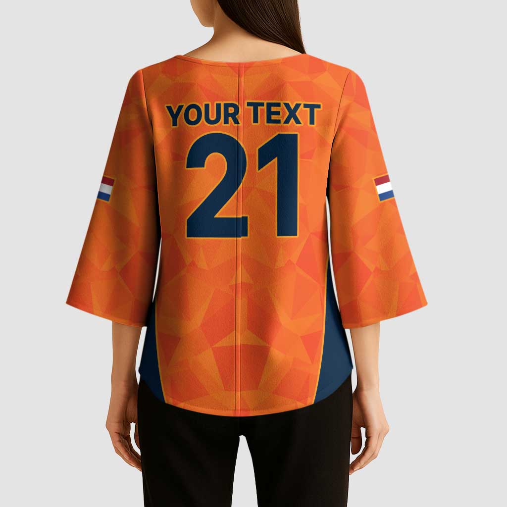 Custom Netherlands Cricket Spirit 2026 Kimono Sleeve Blouse World T20 Edition - Wonder Print Shop