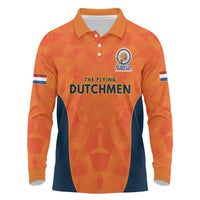 Custom Netherlands Cricket Spirit 2026 Long Sleeve Polo Shirt World T20 Edition - Wonder Print Shop