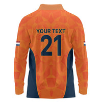 Custom Netherlands Cricket Spirit 2026 Long Sleeve Polo Shirt World T20 Edition - Wonder Print Shop