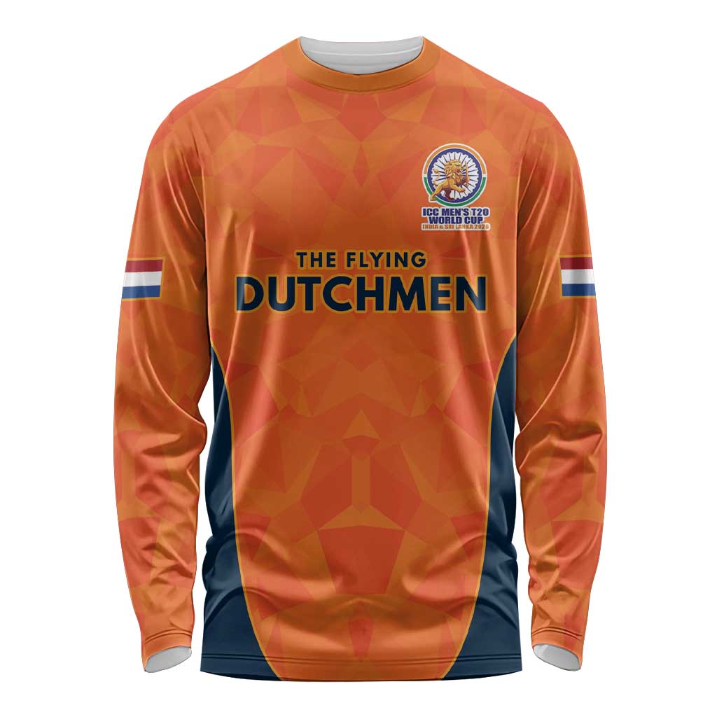 Custom Netherlands Cricket Spirit 2026 Long Sleeve Shirt World T20 Edition - Wonder Print Shop