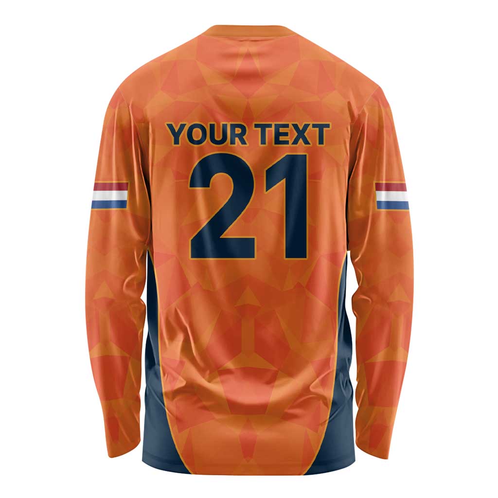 Custom Netherlands Cricket Spirit 2026 Long Sleeve Shirt World T20 Edition - Wonder Print Shop