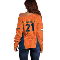 Custom Netherlands Cricket Spirit 2026 Off Shoulder Sweater World T20 Edition - Wonder Print Shop